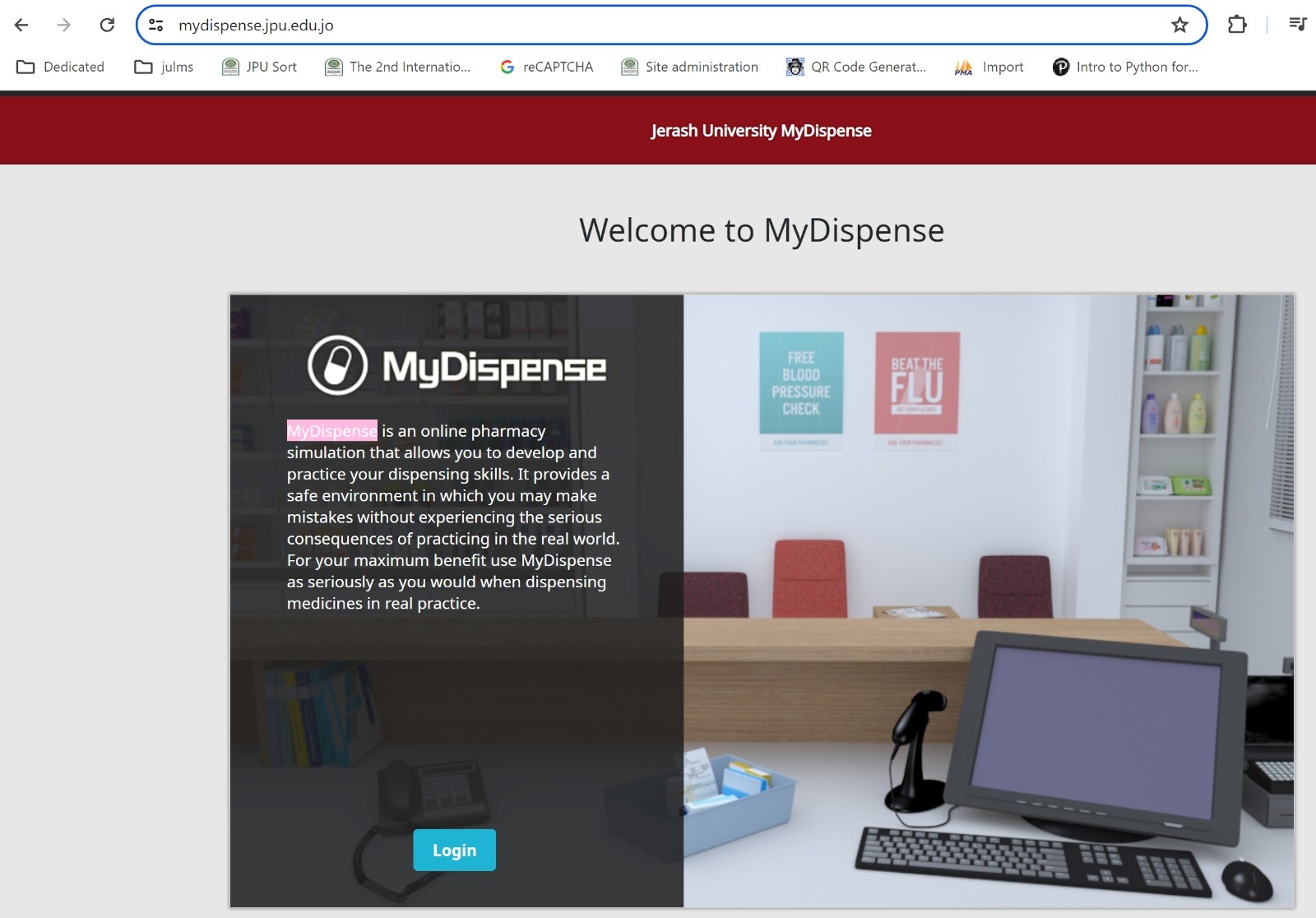 كلية الصيدلة في جامعة جرش تطلق برنامج الصيدلاني الافتراضي MyDispense