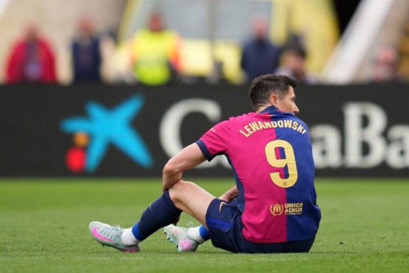 ضربة موجعة لبرشلونة: إصابة ليفاندوفسكي تهدد مشاركته في نهائي الكأس ودوري الأبطال