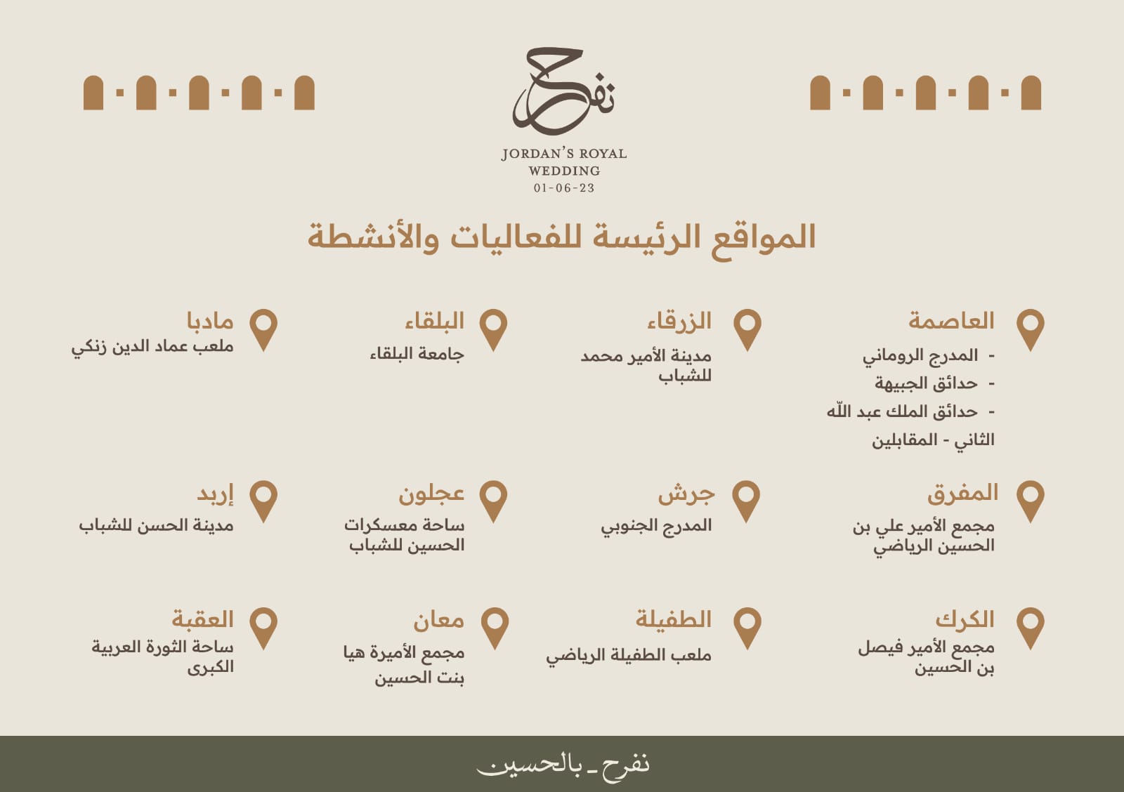 فعاليات في المحافظات احتفاء بزفاف ولي العهد