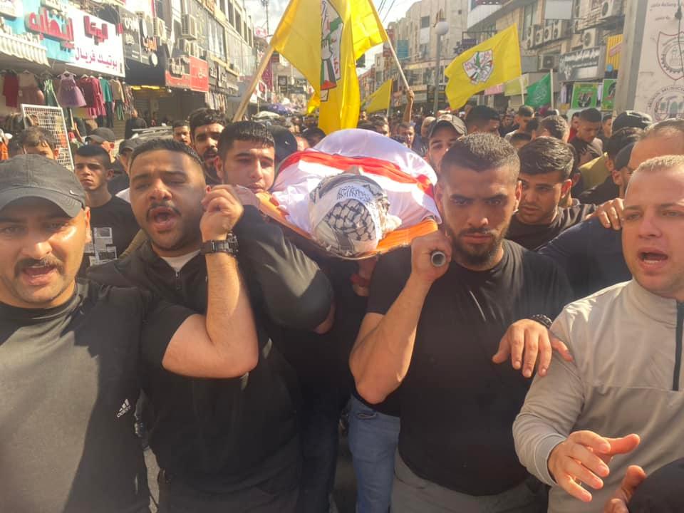 تشييع جثمان الشهيد جمال مشارقة في مخيم جنين