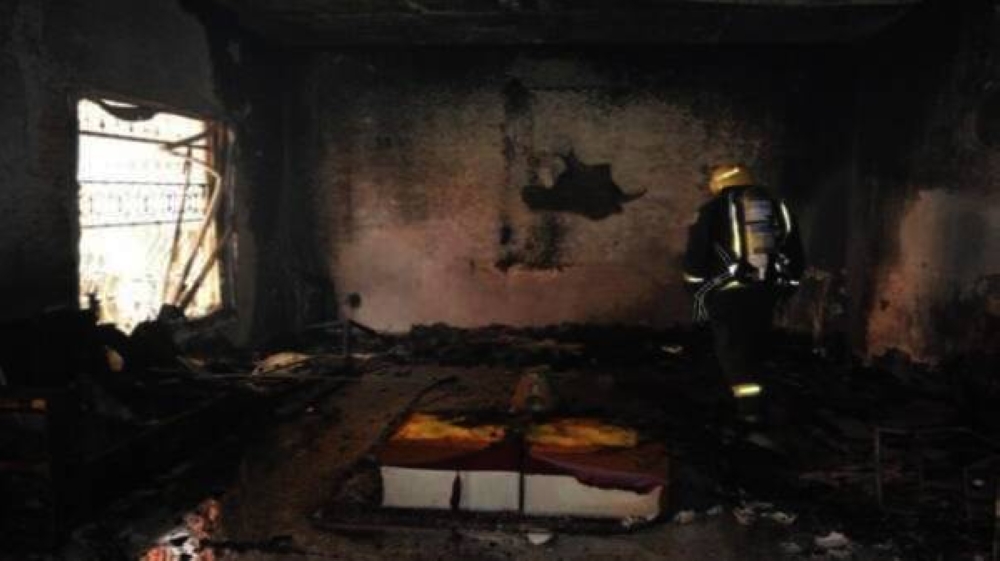 وفاة طفلين بحريق شقة في الحصن