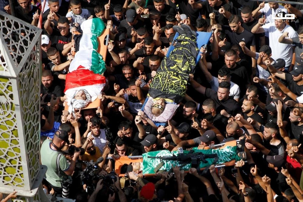 تشييع حاشد لشهداء جنين الـ4 وهتافات تطالب بالانتقام