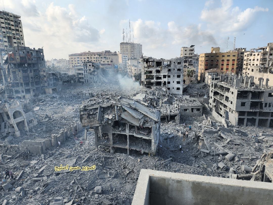 حي الرمال وسط قطاع غزة بعد القصف الصهيوني