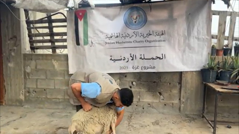 الحملة الأردنية و"الهيئة الهاشمية" توزعان لحوم أضاحي في غزة