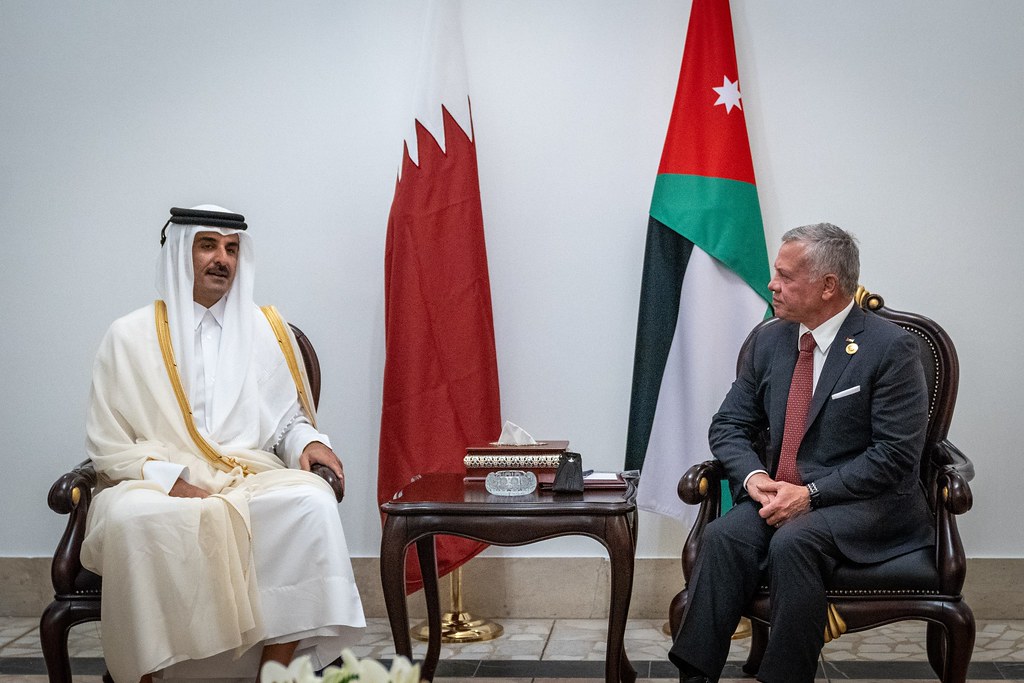 الملك وأمير قطر يعقدان مباحثات في قصر بسمان الزاهر